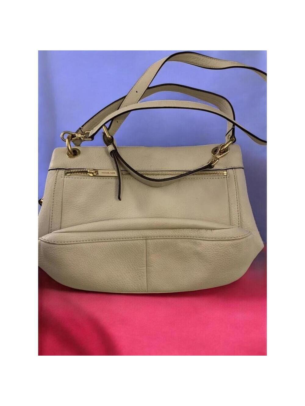 Michael Kors Stockard Vanilla Leather Convertible Shoulder Bag Purse EUC - Picture 2 of 9